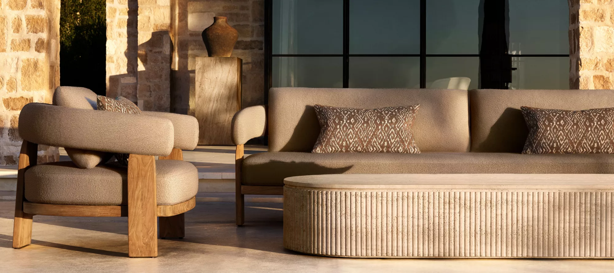 Kavala kültéri teak ülőgarnitúra|Luxus teraszbútorok
