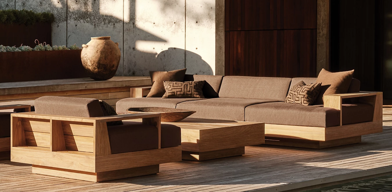 Cape Town Teak kültéri kanapé|Luxus Patio Lounge